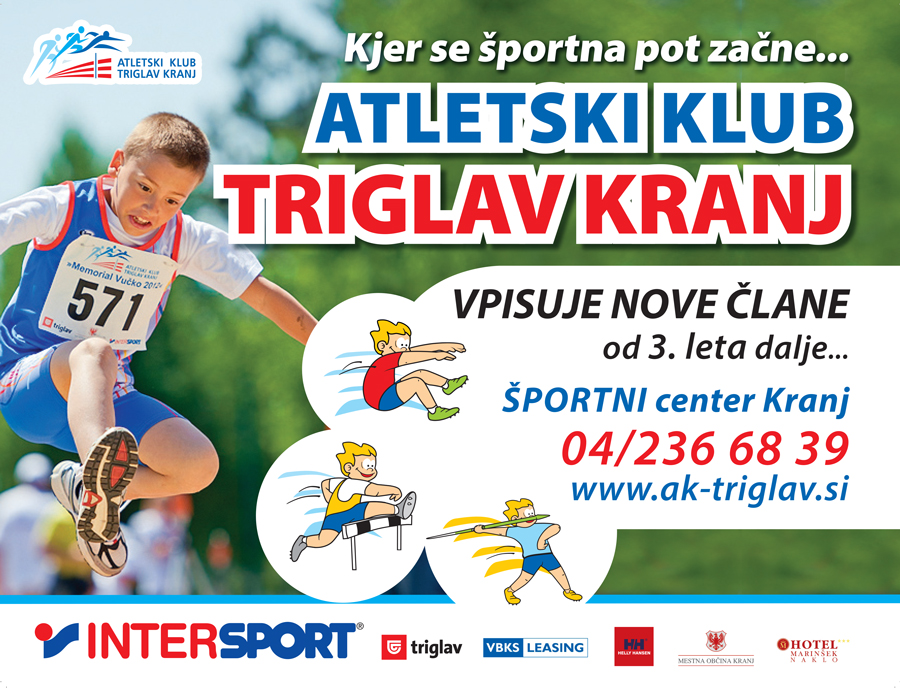 Vpis v atletsko šolo Triglav Kranj